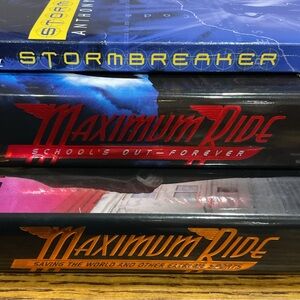 Maximum Ride by James Patterson & Stormbreaker books by Anthony Horowitz